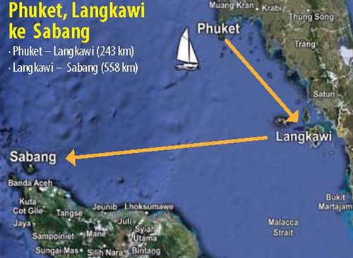 Sabang regatta rally and race route &copy;  SW